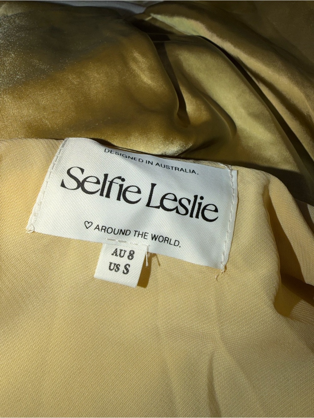 Selfie Leslie Acapulco Cami Strap Tied Back Satin Maxi Dress Lemon Yellow S - Picture 8 of 8